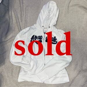 SOLD aeropostale white zip-up hoodie
